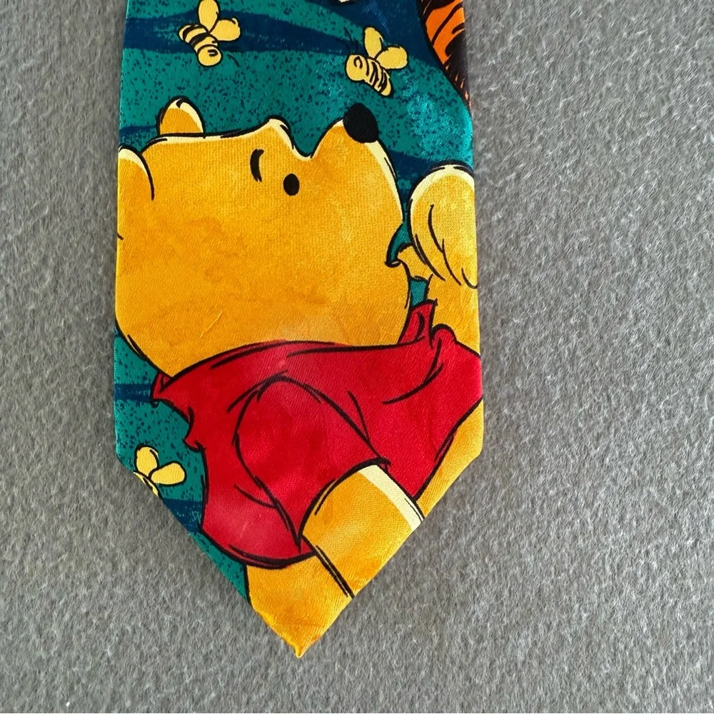 Disney Winnie‎ the Pooh Tigger Eeyore Men’s Silk Tie - Teal and Red